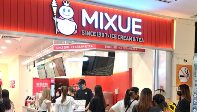 Gerai Mixue yang mulai menjamir di Indonesia