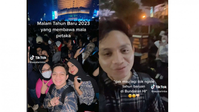 Konten kreatOR Larimba bagikan oengalam buruk malam tahun baru di Bundara HI