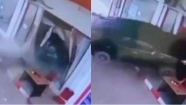 Viral mobil hantam gudang SPBU