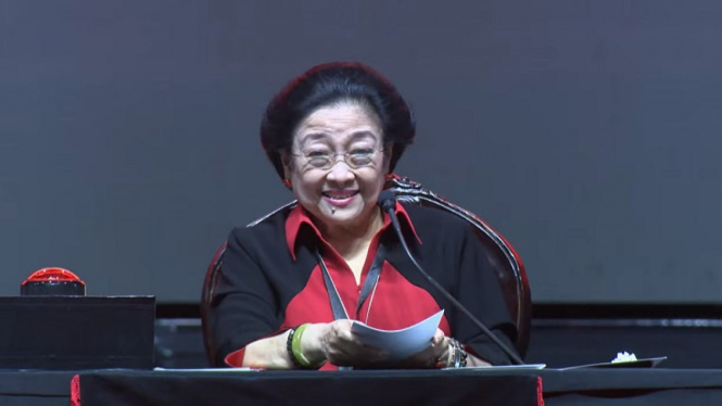Ketua Umum PDIP Megawati Soekarnoputri di HUT PDIP ke-50