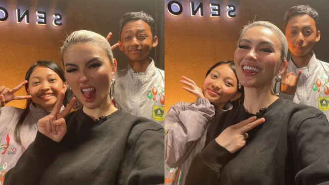 Agnez Mo bertemu Aditia dan Devina Anindita