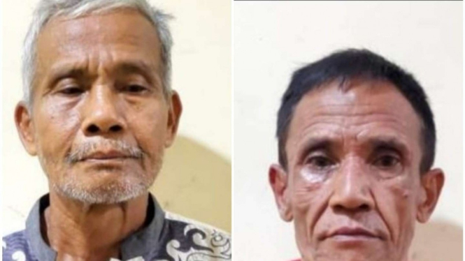 Kolase pelaku pembunuhan berantai Duloh (kiri) dan Wowon (kanan).