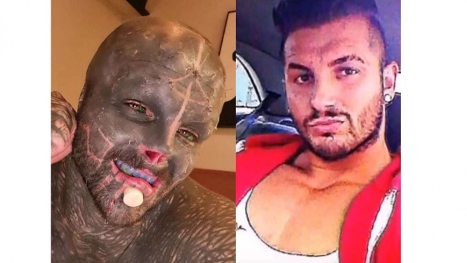 Anthony Loffredo yang mengubah tubuhnya jadi Alien Hitam