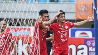 Aji Kusuma selebrasi selepas cetak gol saat Persija vs PSM Makassar 25 Januari 2023