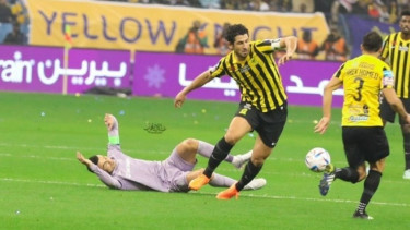 Cristiano Ronaldo saat Al Nassr dikalahkan Al Ittihad 1-3