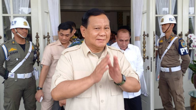 Ketua Umum Gerindra Prabowo Subianto saat di Medan, Sumut.