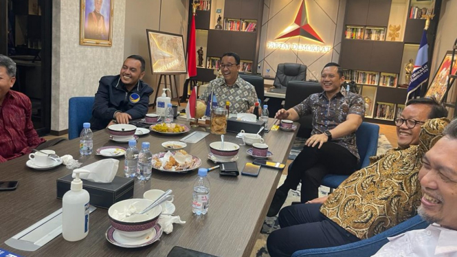 Anies Baswedan berkumpul dengan Elite Partai Koalisi Perubahan di DPP Demokrat