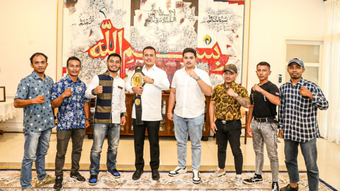 Wagub Sumut, Musa Rajekshah menerima kunjungan Eperaim Ginting di Rumah Dinas