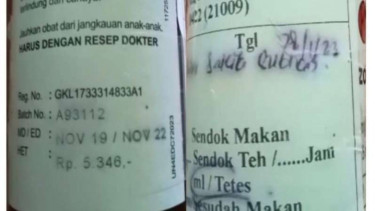 obat batuk sirup yang kedaluwarsa diberikan ke balita.