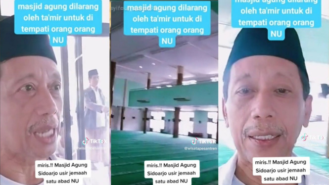Viral Masjid Agung Sidoarjo Diduga Usir Jemaah Harlah 1 Abad NU