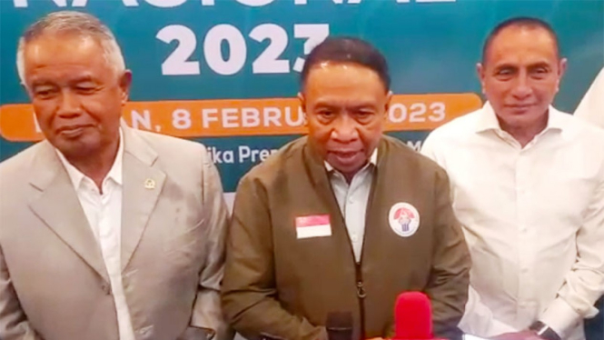 Menpora RI, Zainudin Amali, Djohar Arifin dan Edy Rahmayadi