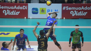 Laga Jakarta Pertamina Pertamax melawan Kudus Sukun Badak di Gor Ken Arok Malang
