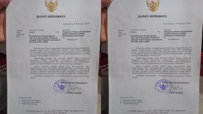 Foto Surat Pengunduran Diri Wabup Lucky Beredar