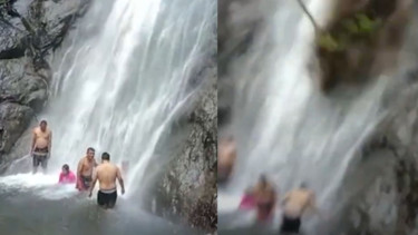 Detik-detik Wisatawan Tertimpa Longsor di Air Terjun Sedudo