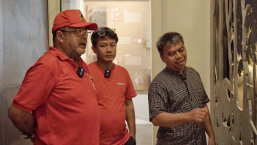 Eks Gubernur Banten yang juga politikus PDIP Rano Karno di Museum Multatuli Rangkasbitung.