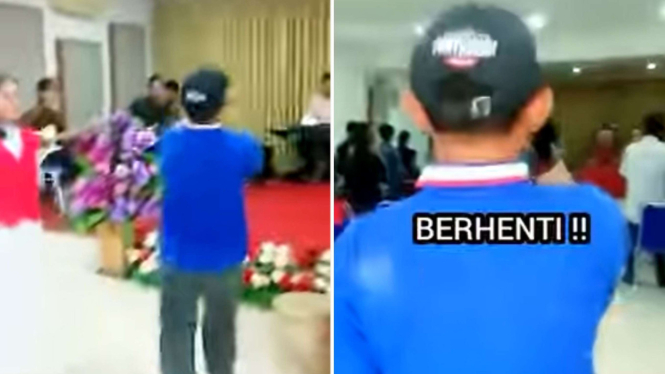Viral! Seorang Warga Ngamuk Paksa Bubarkan Ibadah Umat Kristiani di Lampung