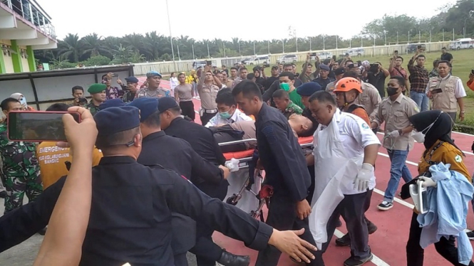 Rombongan helikopter Kapolda Jambi berhasil dievakuasi ke Posko Merangin