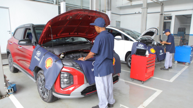 VIVA Otomotif: Suasana ruang servis mobil Hyundai.