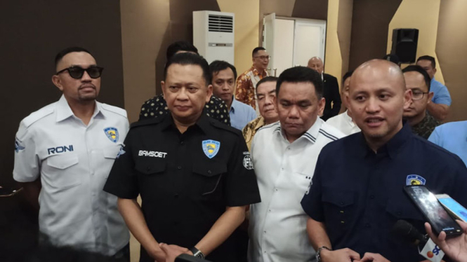 Ketua Panita Pelaksana Formula E 2023, Ananda Mikola saat diwawancarai