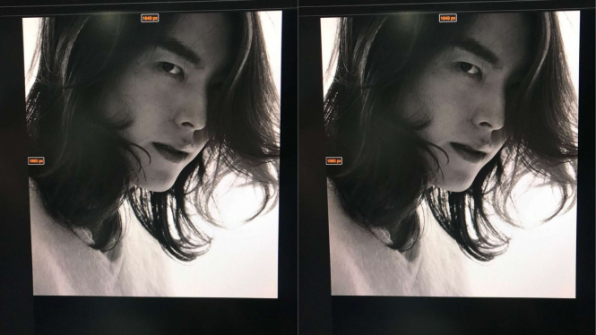 Kim Woo Bin dengan gaya rambut gondrong