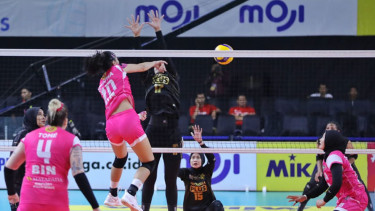 Aksi tim voli putri, Jakarta BIN di babak final four Proliga 2023