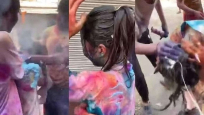 Wanita Jepang dilecehkan saat perayaan Holi di India