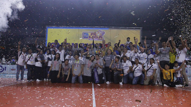 Tim voli putri Bandung bjb Tandamata juara Proliga 2023