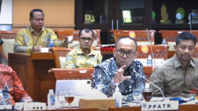 Kepala PPATK Ivan Yustiavandana saat RDP dengan Komisi III DPR.