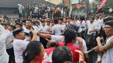 Festival Omed-omedan di Banjar Sesetan Kaja Bali saat Ngembak Geni