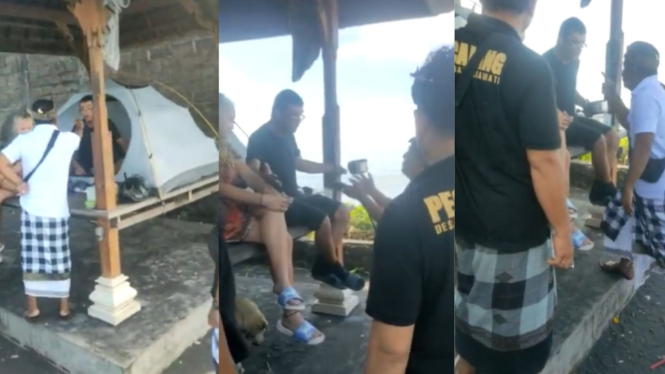 Bule Polandia camping di pantai saat Hari Raya Nyepi di Bali