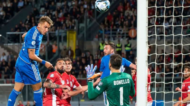 Pemain Timnas Italia, Mateo Retegui jebol gawang Malta