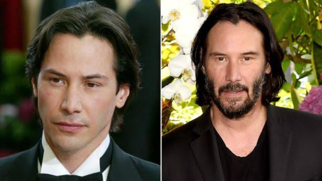 Keanu Reeves saat muda dan saat sudah berumur