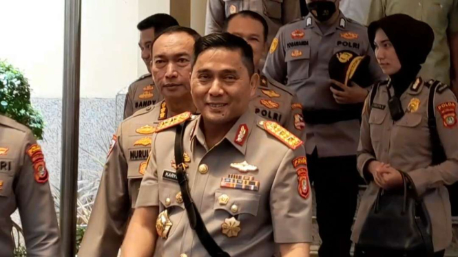Kapolda Metro Jaya Irjen Pol Karyoto di Gedung Rupatama Mabes Polri.