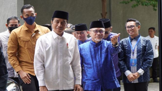 Presiden Jokowi dan Ketum PAN Zulkifli Hasan.