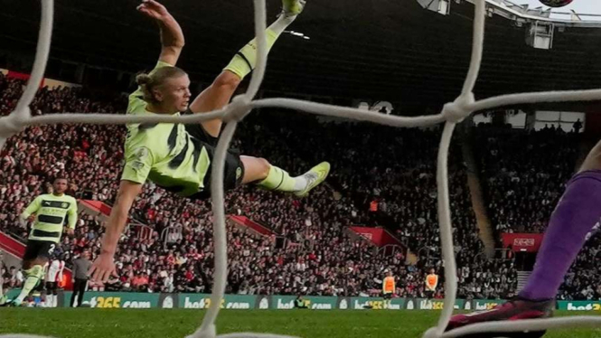 Pemain Manchester City Erling Haaland