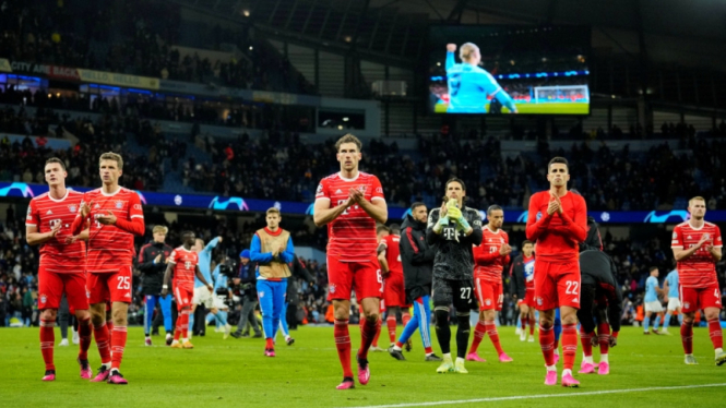 Pemain Bayern Munich usai melawan Manchester City