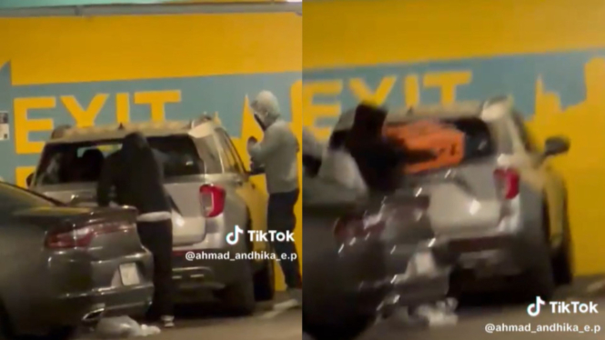 Aksi dua orang perampok bobol kaca mobil milik WNI