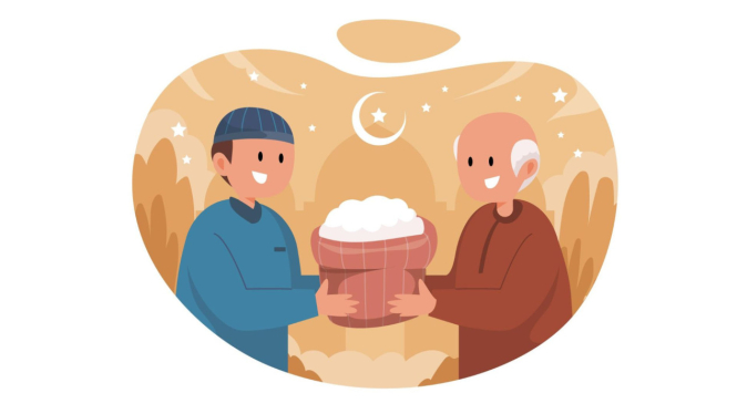 Ilustrasi zakat atau bersedekah