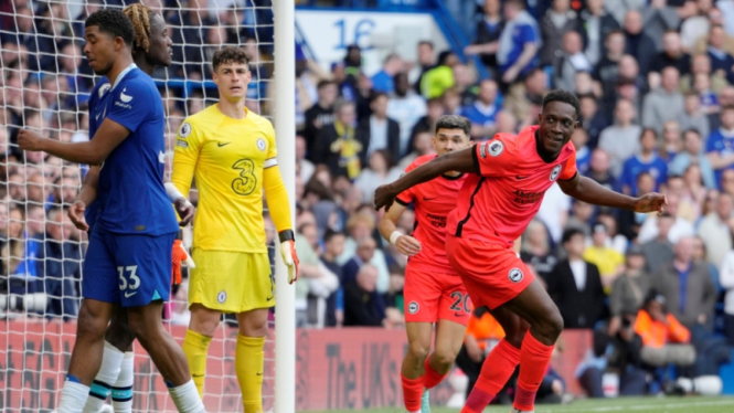 Kiper Chelsea, Kepa Arrizabalaga saat melawan Brighton
