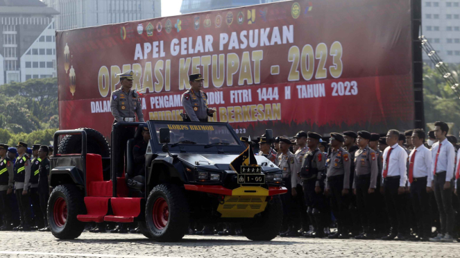 Kapolri Jenderal Sigit Sulistyo di Apel Gelar Pasukan Operasi Ketupat 2023