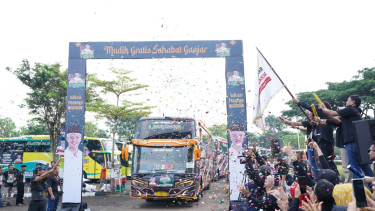 Relawan Saga lepas pemudik sejumlah daerah di Jawa da Sumatera.