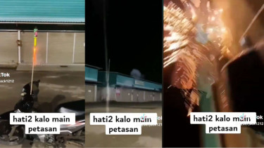 Pasang Petasan di Motor, Motornya Ikut Terbang dan Meledak
