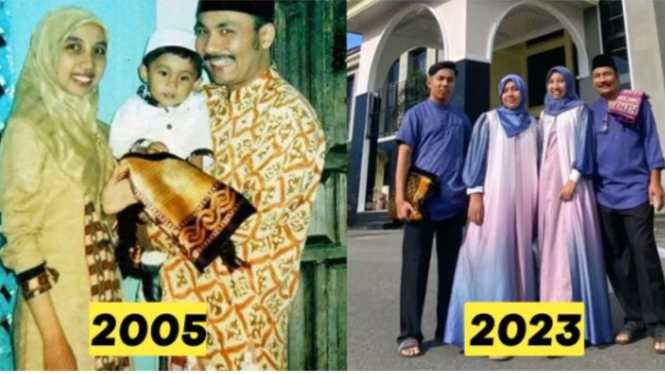 Keluarga ini bikin kaleidoskop foto Lebaran dari 2005 sampai 2023.
