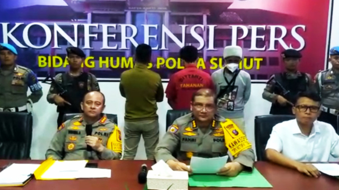 Polda Sumut saat menggelar jumpa pers penganiayaan mahasiswa