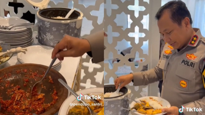 Momen Kapolda Jatim Irjen Toni Harmanto Nambah Makan Sambal Iwak Pindang
