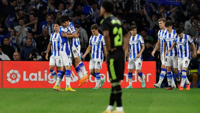 Takefusa Kubo saat Real Sociedad vs Real Madrid