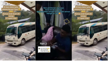 Pria Bawa 2 Istri dan 23 Anaknya Silaturahmi Lebaran
