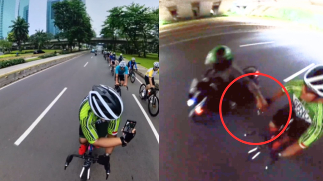 Aksi jambret ponsel genggam pesepeda di Semanggi