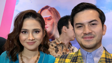 Syifa Hadju dan Rizky Nazar pada konferensi pers serial Princess and The Boss
