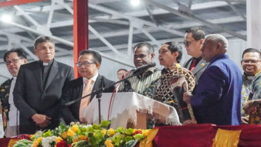 Wakil Menteri ATR/BPN yang juga politikus PSI Raja Juli Antoni di Manokrawi.
